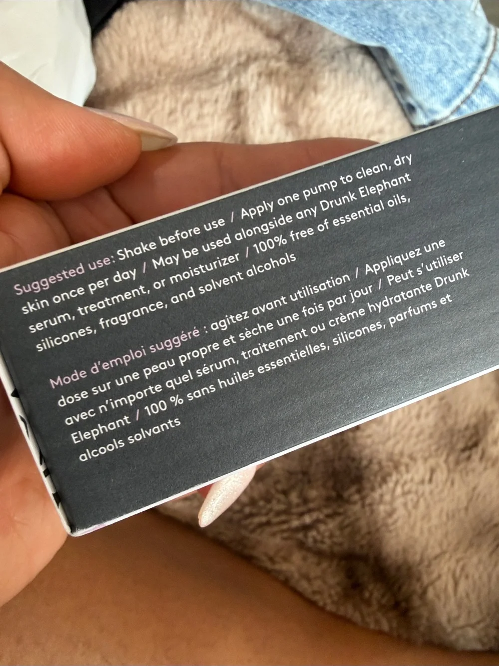 Drunk Elephant Amino Rain Glasswater Serum - Cream with Purple Accents